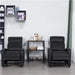 Leather Recliner Sofa Modern Chaise Couch Black