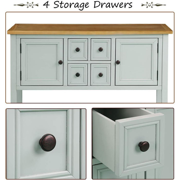 Cambridge Series Sideboard Table with Bottom Shelf, Lime White