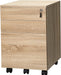Oak Wood Mobile File Cabinet with Drawers