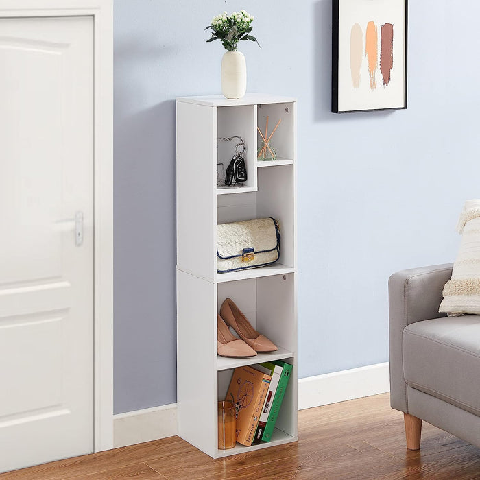 Modern 4-Tier Bookcase with Adjustable Shelves