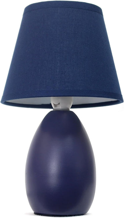 Mini Egg Oval Ceramic Table Lamp in Blue