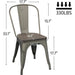 Metal Dining Chairs Set of 4, Gun Metal