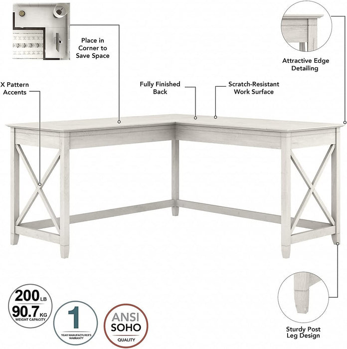 Key West L Shaped Desk with Mobile File Cabinet