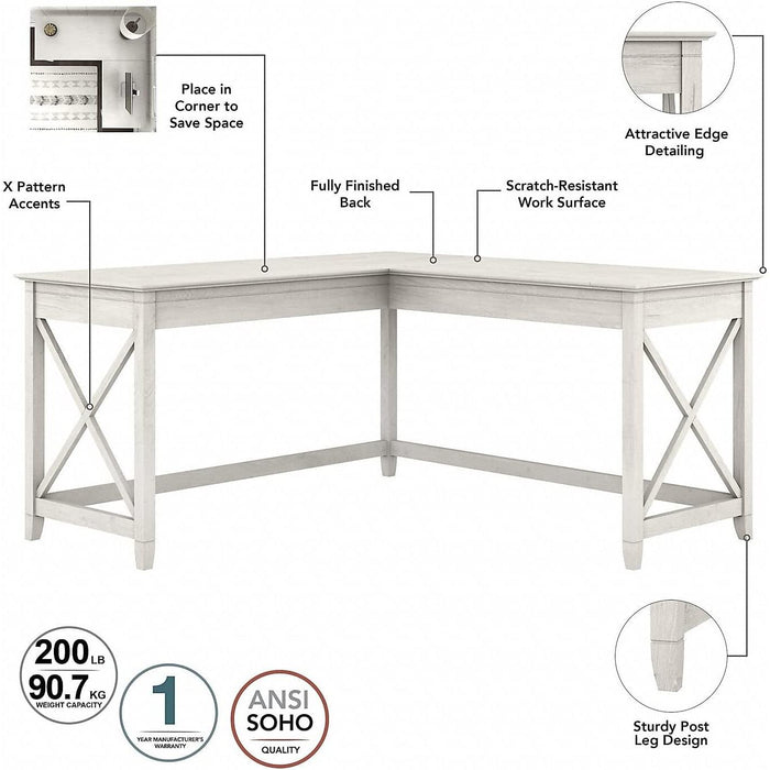 Key West L Shaped Desk with Mobile File Cabinet