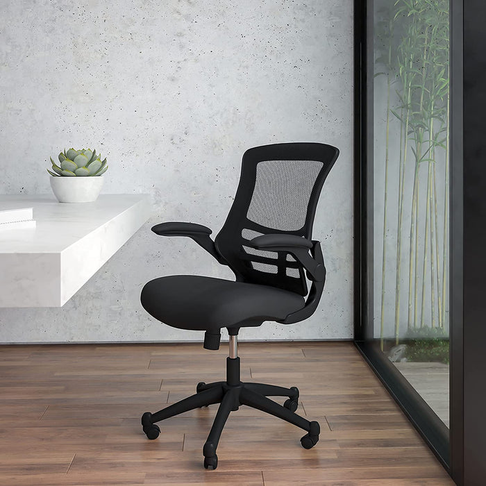 Black Mesh Swivel Office Chair with Arms