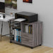Retro Grey Mobile Filing Cabinet with Storage