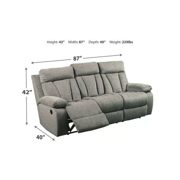 Evelina 87'' Upholstered Reclining Sofa