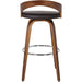 Sonia Barstool with Polyurethane Upholstery, 26″H, Walnut/Brown