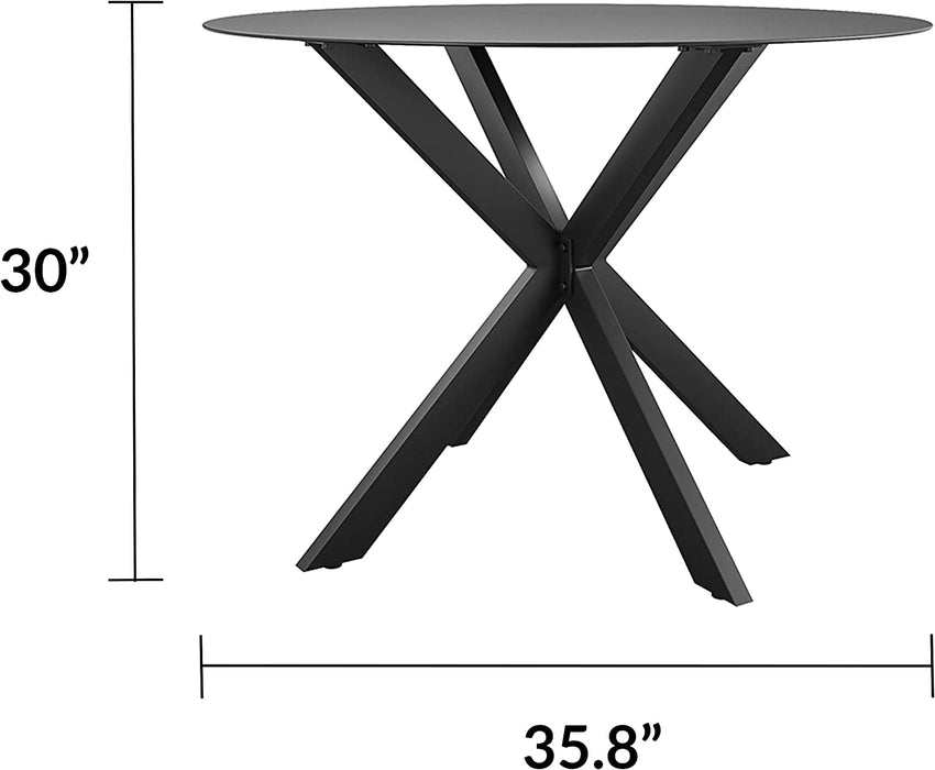 Circi Collection Black/Charcoal Glass Dining Table
