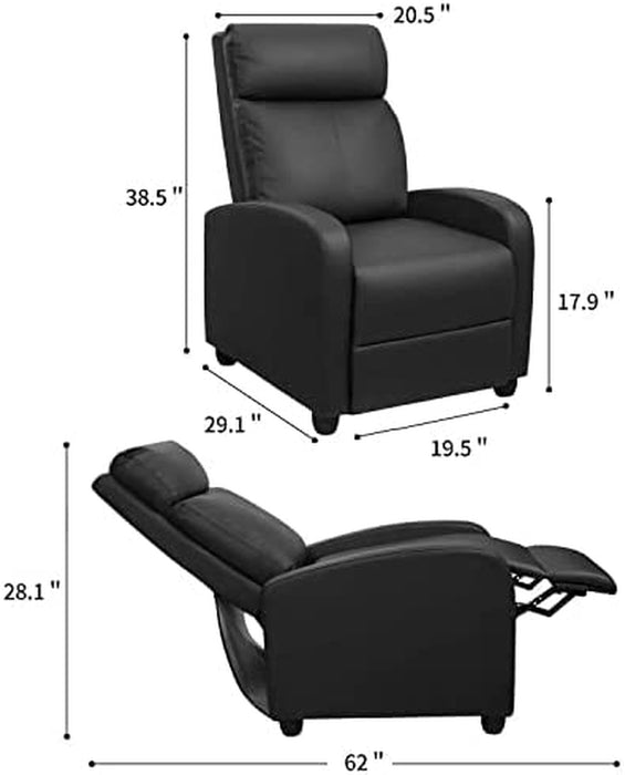 Adjustable Recliner Chair with Full Back Contour and Footrest