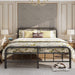 California King Metal Bed Frame with Headboard and Footboard