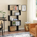 Modern S-Shaped Black Bookcase for Multifunctional Storage