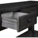 Black Console Table with Drawers and Shelf