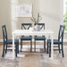 Navy Blue Farmhouse Table and X-Back Chair Dining Set