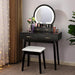 Lighted Makeup Vanity Desk with Cushioned Stool