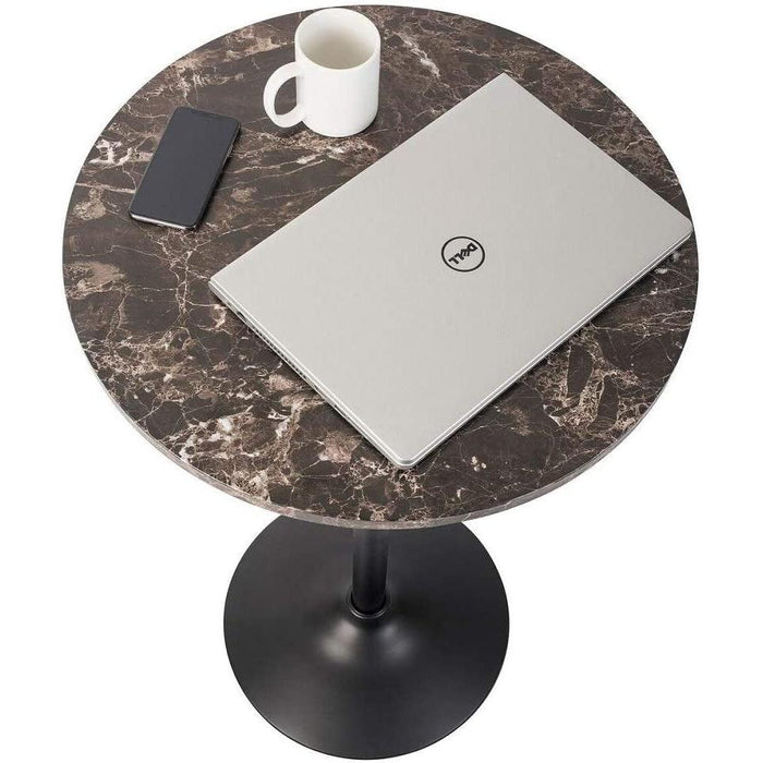 Round Bar and Pub Table with Faux Marble Top