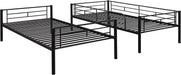 Twin over Twin Metal Bunk Bed with Ladder, Black