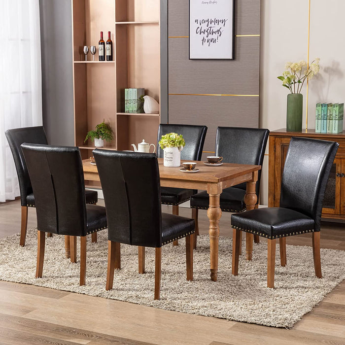 Upholstered Parsons Dining Chairs (Set of 6, Black)