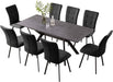 Extendable Dining Room Table Set for 6-8 People, Black