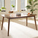Flora Mid-Century Modern Oak Brown Dining Table