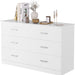 White 6-Drawer Dresser for Bedroom Storage