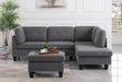 L-Shaped Sectional Sofa with Ottoman