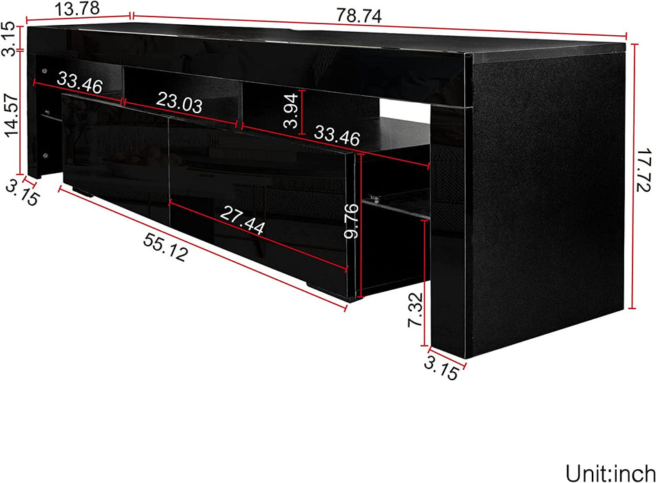 Modern LED TV Stand with Remote Control Lights