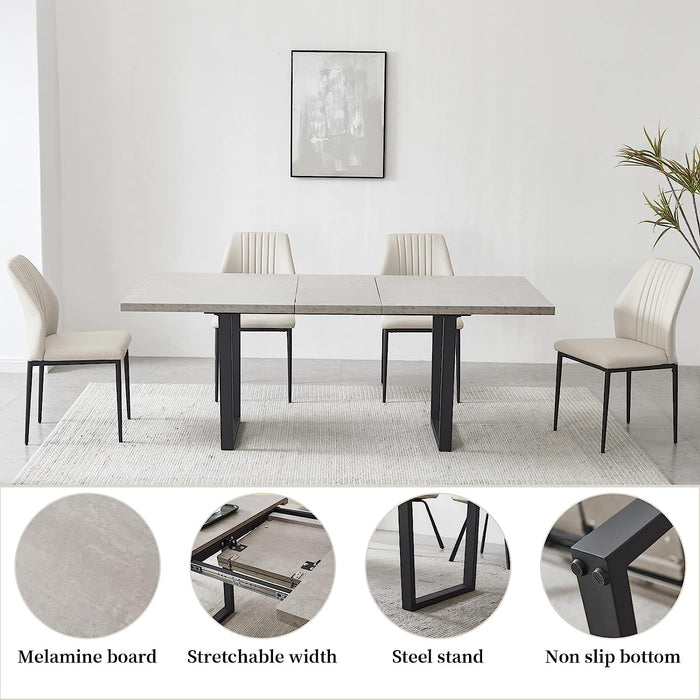 Modern Mid-Century Dining Table Set for 6-8 People