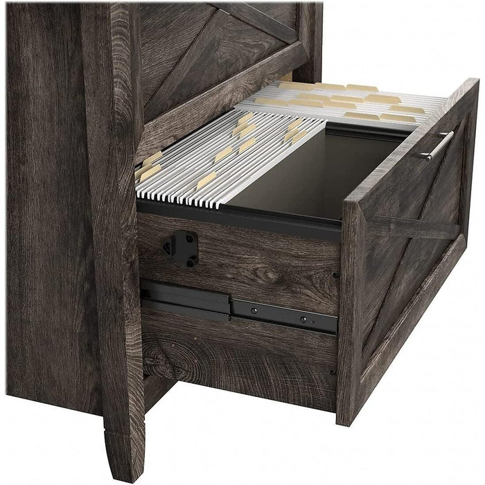 Key West Desk with Storage and Lateral File, Gray