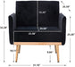 Modern Black Velvet Accent Chair with Arms