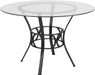 Carlisle round Glass Dining Table, Black, 45″