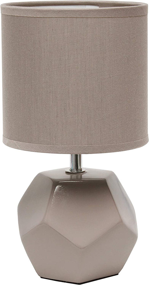 Gray Prism Mini Table Lamp with Fabric Shade