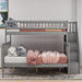 Twin over Full Bunk Bed with Storage Shelves and Guardrail, Grey