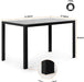 5 Piece Dining Table Set, Modern Furniture Rectangle Tempered Glass Top Table