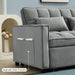 Modern Grey Convertible Sofa Bed with Reclining Backrest