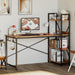 Rustic Brown Desk with Power & Storage