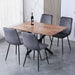 Modern Brown Wood Dining Table with Black Legs