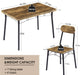 Metal and Wood Rectangular Dining Set