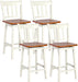 Solid Rubber Wood Swivel Counter Height Bar Chairs, Set of 4
