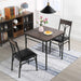 3-Piece Rustic Brown Dining Table and Chair Set for Small Space