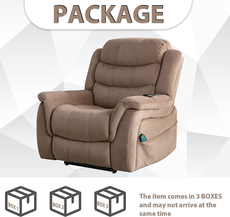 Camel Dual Motor Power Lift Recliner with Massage & Heat