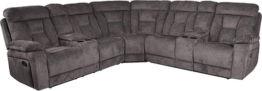 Chocolate Reclining Sectional with Console