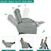 Electric Power Lift Recliner Chair with Massage and Heat (Grey)