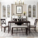 Farmhouse Style Wooden Dining Set for 6 with Bench