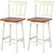 Rubber Wood Swivel Counter Height Bar Chairs, Set of 2