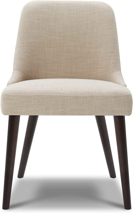 Set of 2 Flax Beige Fabric Dining Chairs