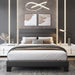 Queen Platform Bed Frame with Upholstered Headboard