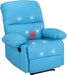 Massage Recliner Chair with Heat, Faux Leather, Bright Blue