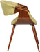 Green Fabric Butterfly Dining Chair, Walnut Finish