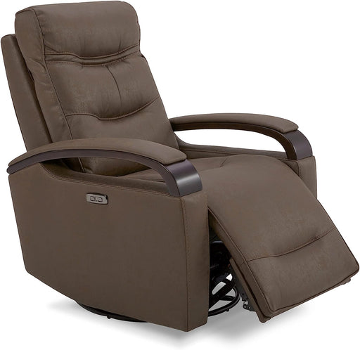 Chocolate Swivel Glider Rocker Recliner with USB Charge